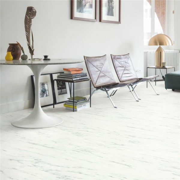 Vinyl | Designboden QuickStep 2,5mm Ambient Glue - Marmor Carrara Weiß AMGP40136
